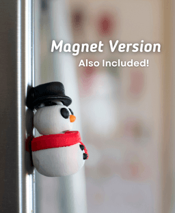 Stocky Snowman- Articulated Fidget Snowman - Keychain - Magnet - Ludo 3D Printed Flexy Fidget Toy 3d model