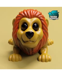 Lion Milo / Wild Animal Articulated / Print-in-Place Southern Creature / Cute Feline Cat / Utopian W 3d model