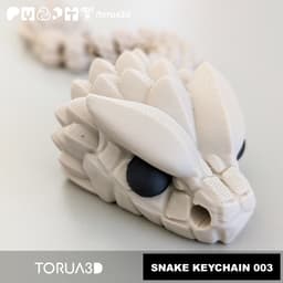 Articulated Snake Keychain 003 - Print in place - No supports - 3mf - STL 3d model