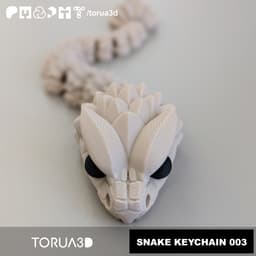 Articulated Snake Keychain 003 - Print in place - No supports - 3mf - STL 3d model