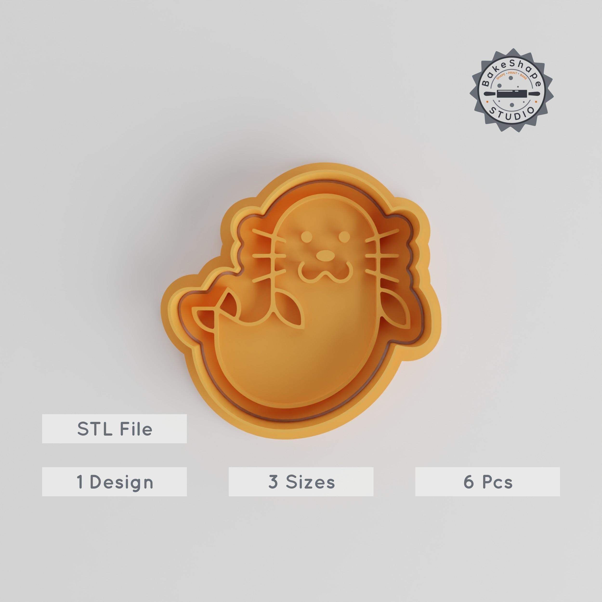 Seal Cookie Cutter & Stamp Set, 6 Pieces, Animal Design, Perfect for Cookies & Fondant, S/M/L Sizes, Wildlife & Zoo Theme PRODUCT_5403 3d model