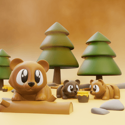 Milo the Bear - Flexi Fidget Bear - 3DPAW 3d model