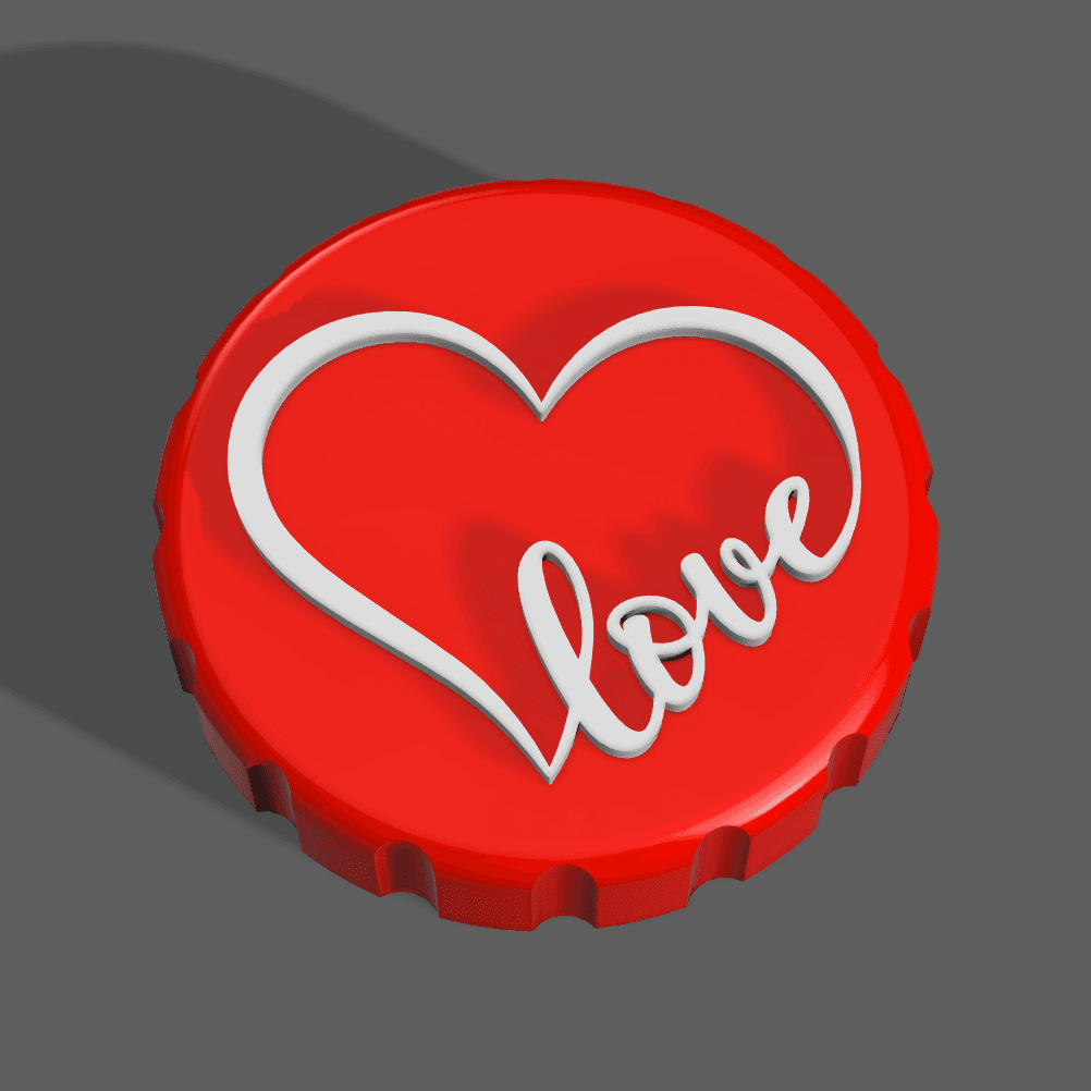 Love Heart - Stash Jar Lid 3d model