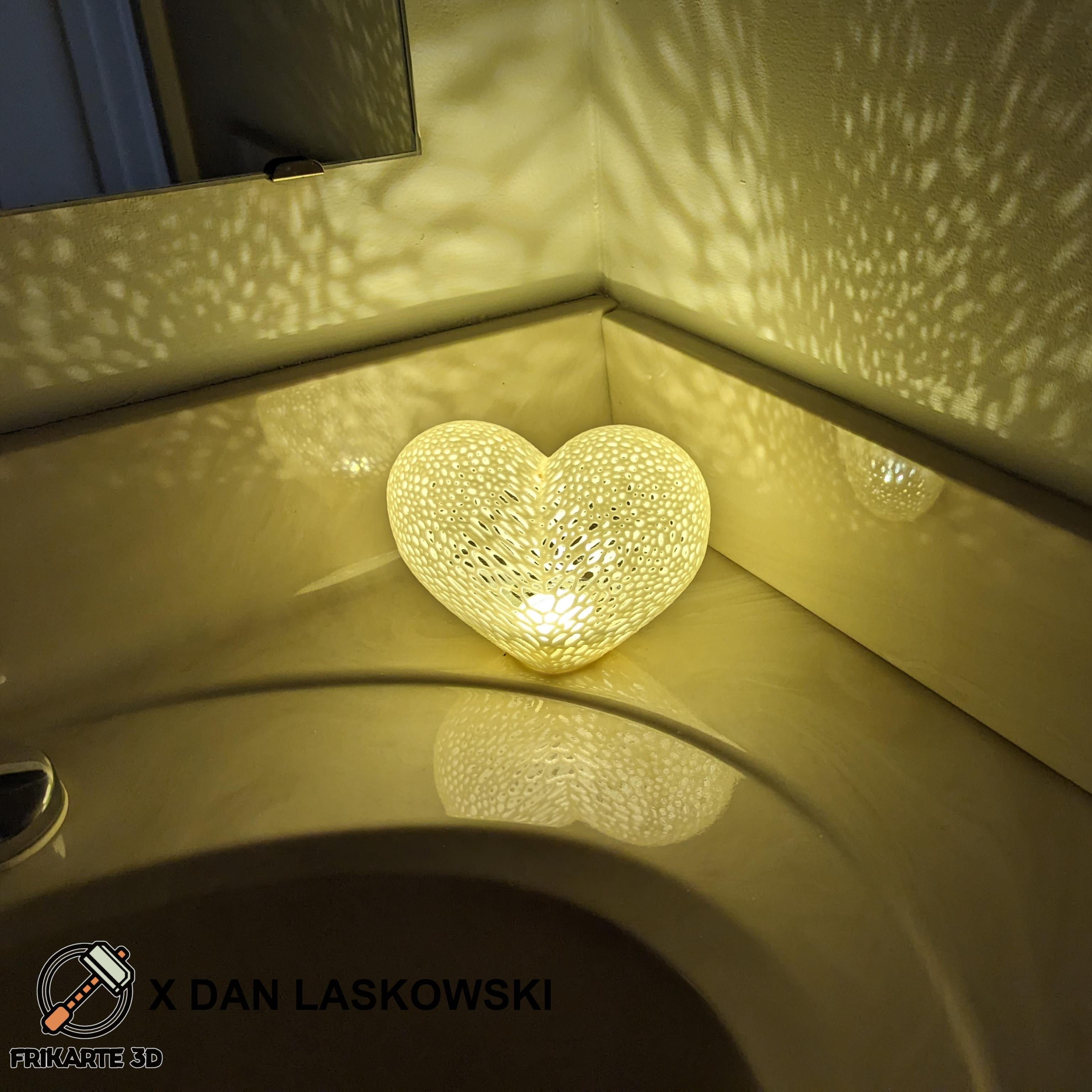 Voronoi Heart LED Tea Light 3d model