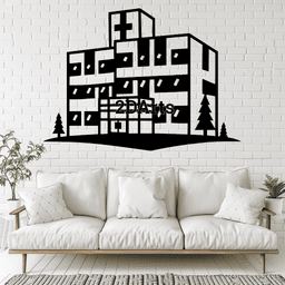 Hospital 2D Wall Art/Window Art - Digital STL & SVG File 3d model