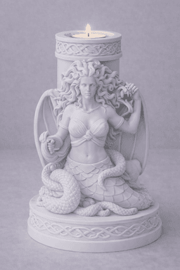 Free Sea Siren Tealight Holder STL – Mermaid Fantasy Candle Holder 3D Print 3d model