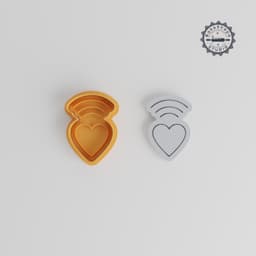 Heart Shape Cutter & Stamp Set, Cookie & Fondant Designs, S/M/L Sizes, 6-Piece Romantic Baking Tool PRODUCT_224 3d model
