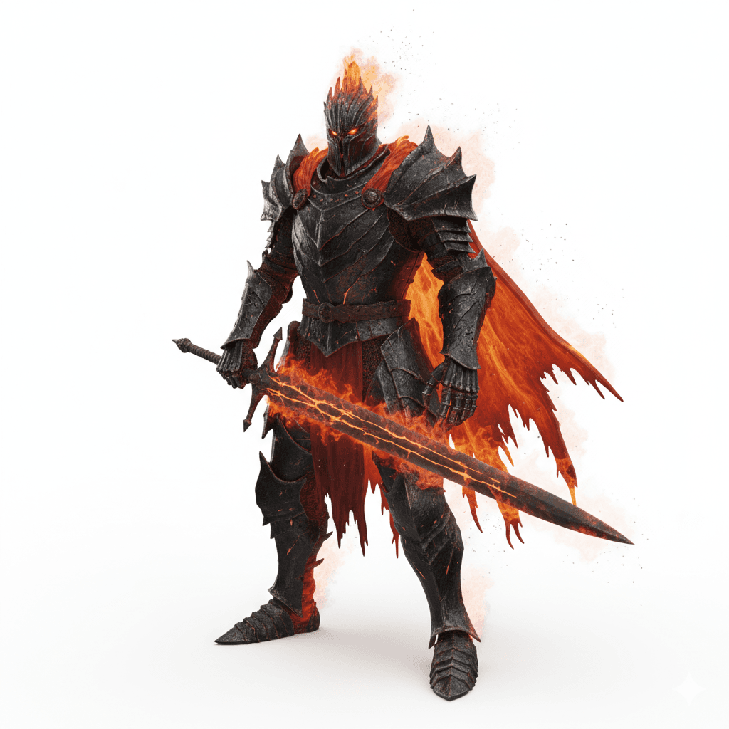 Grave Flame Infernal Knight Warrior 3d model