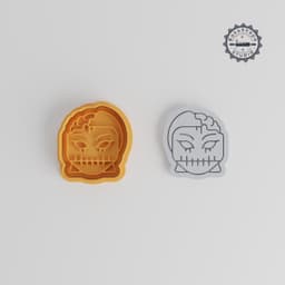 Zombie Girl Shape Cutter & Stamp, Halloween Cookie & Fondant Tool Set, Spooky Girl Design, 3 Sizes, 6 Pieces PRODUCT_925 3d model