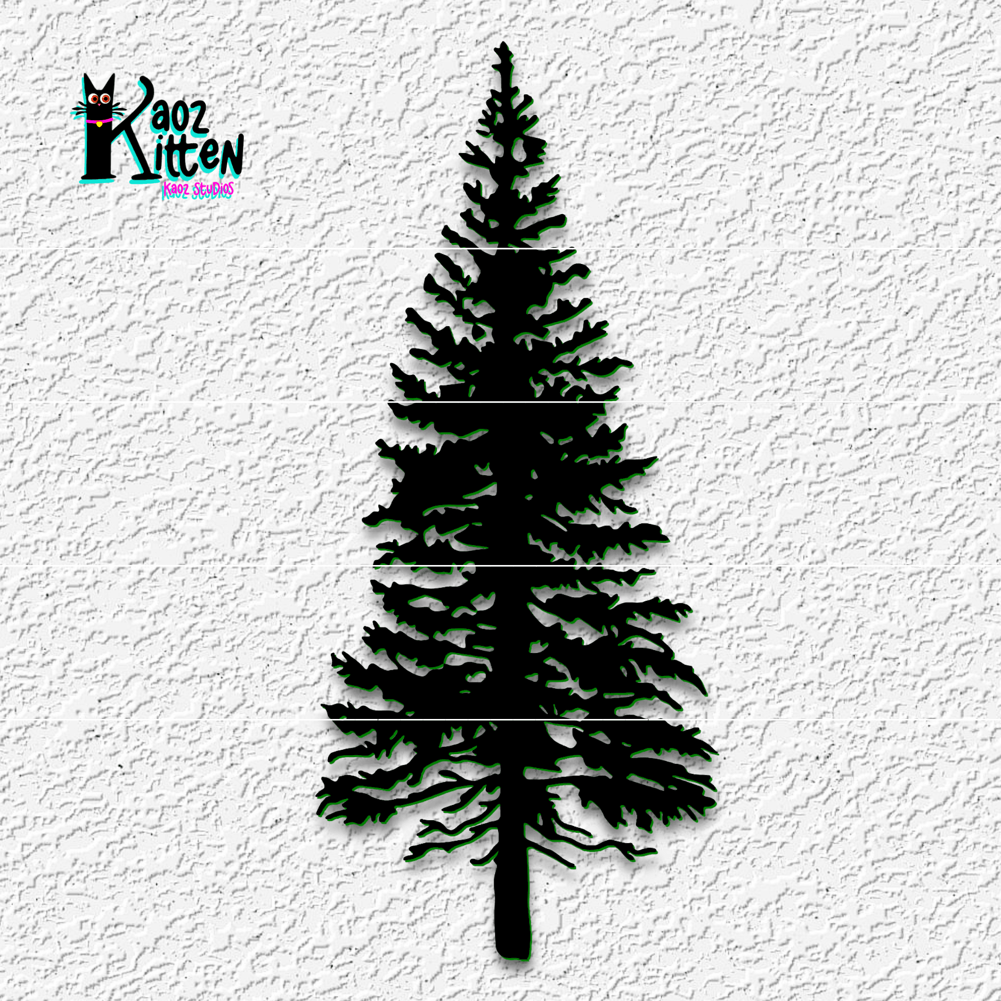 realistic pine tree wall art forest decor 3d model