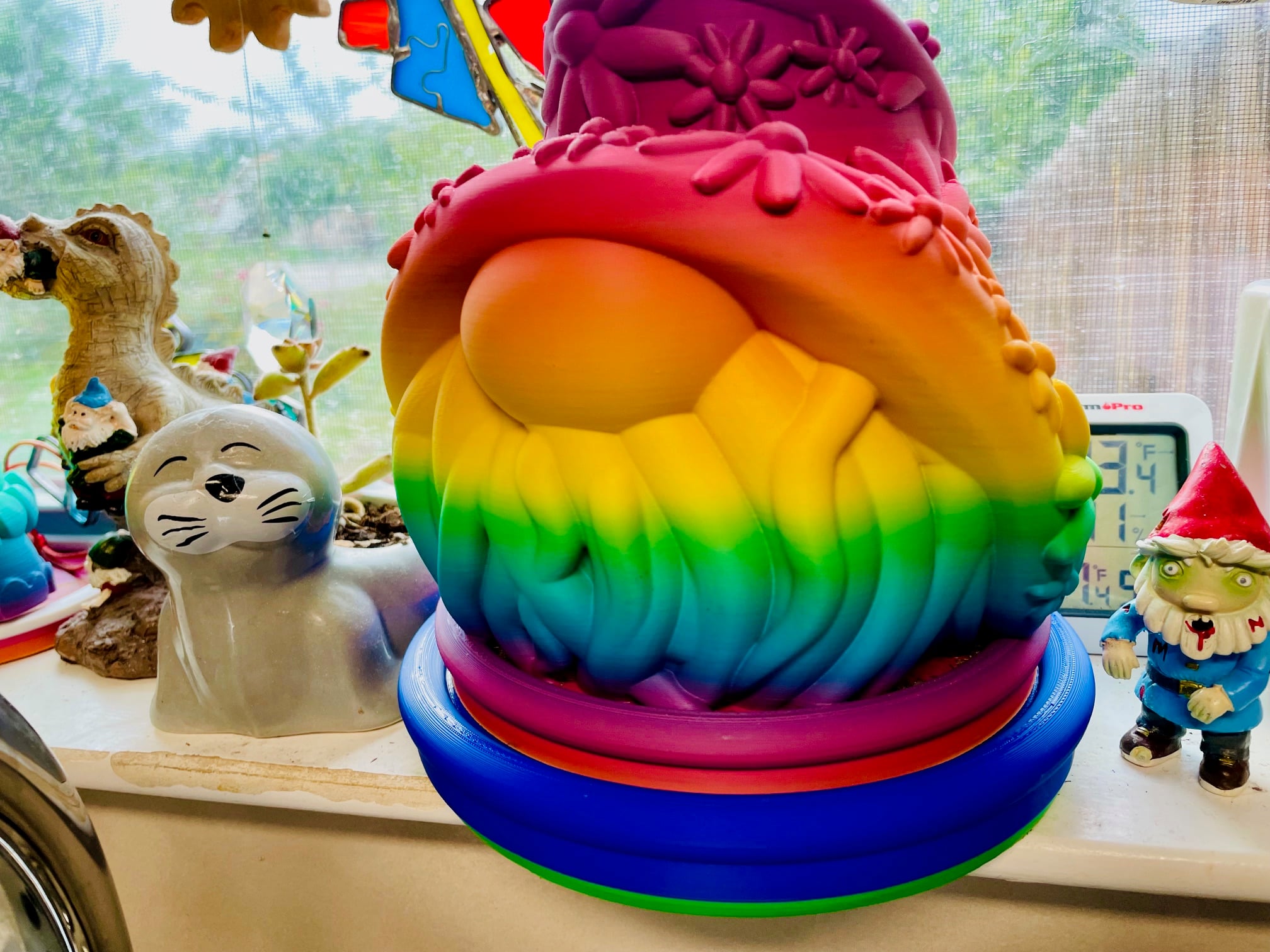 Flower Gnome Planter with Drip Tray 3d model
