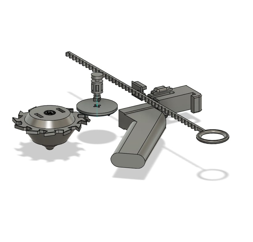 Modular Spinning Top with launcher 3d model
