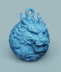 Dragon Head Christmas Bauble | Year of the Dragon Decor 3d model