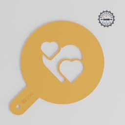 Heart Motif Stencil Set, 5 Sizes, Art & Decor Use, Perfect for Latte, Edible Glitter, Paint, Cocoa, Cinnamon PRODUCT_1403 3d model