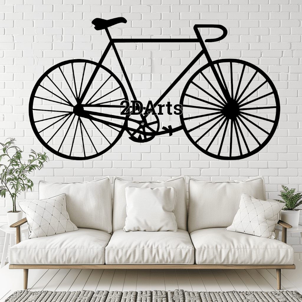 Bike 2D Wall Art/Window Art - Digital STL & SVG File for 3D Printing or Laser Cutting 3d model