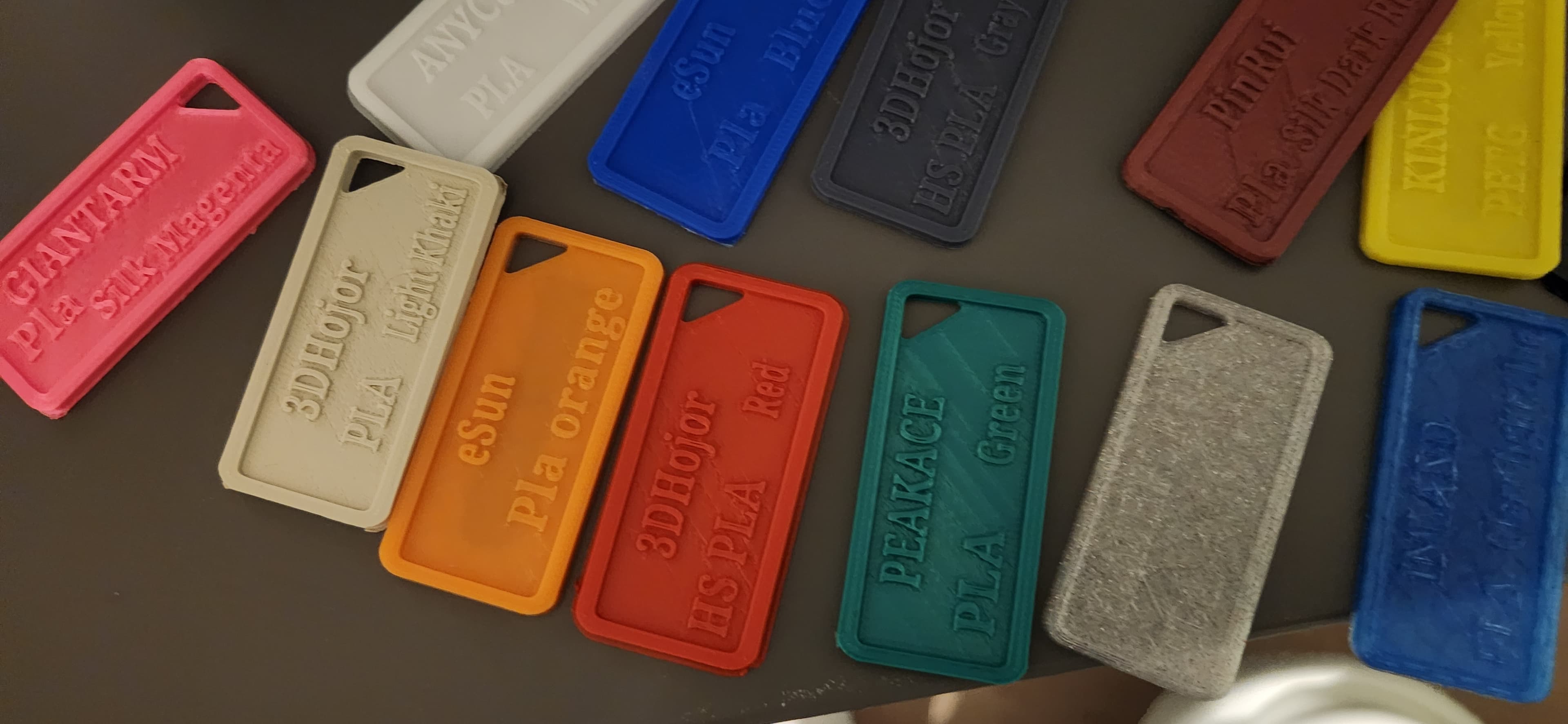 great design. labled each with what brand and color name it was in CAD