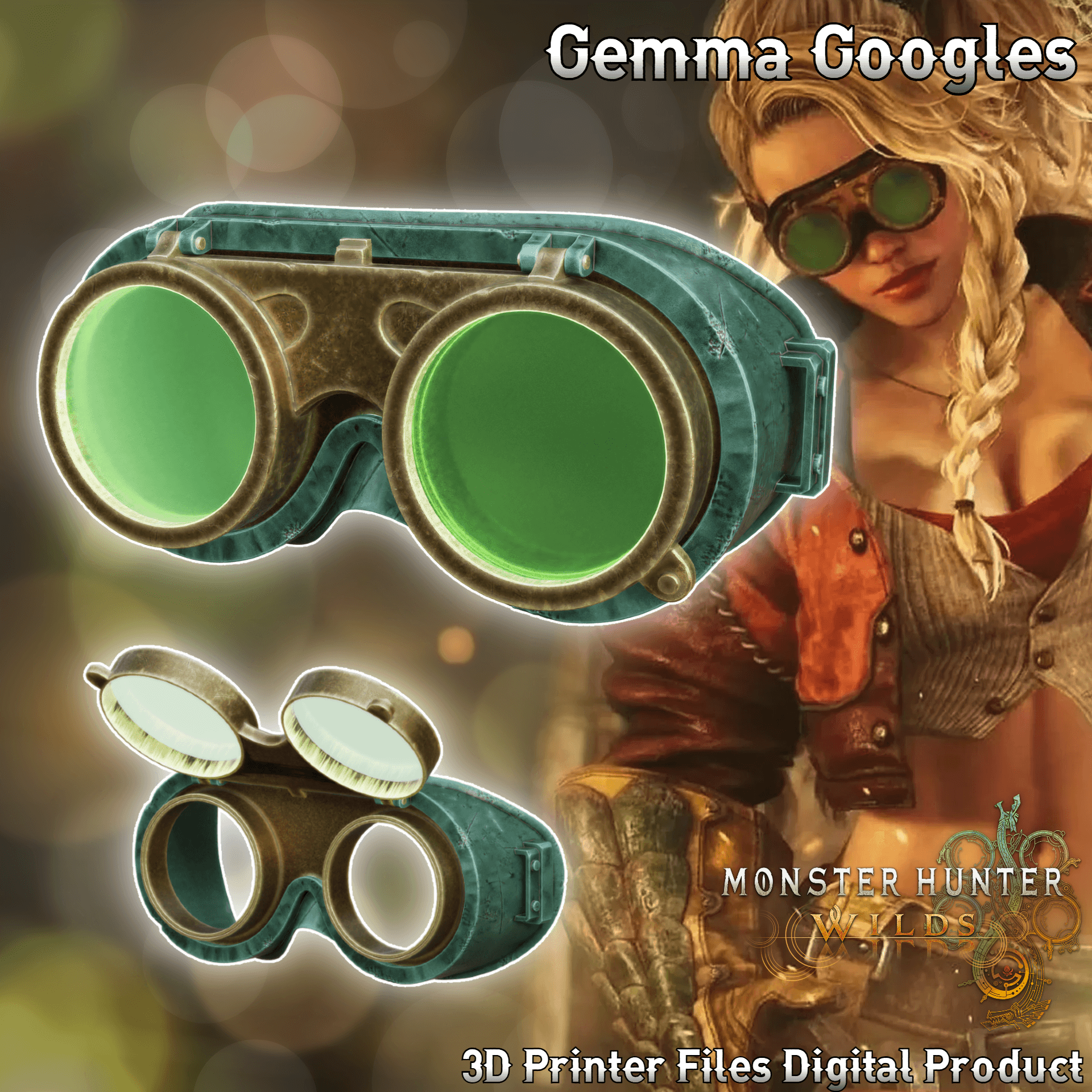 Fantasy Gemma Cosplay Googles from Monster Hunter Wilds 3d model