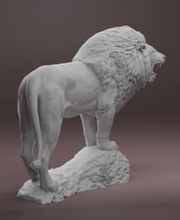 Realistic Majestic Lion Growling 3D print model 3d model