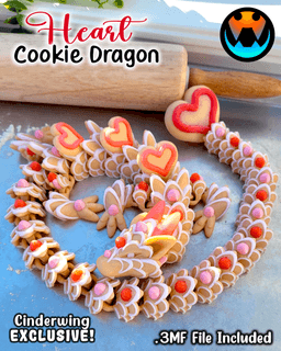 Cookie Heart Dragon 3d model