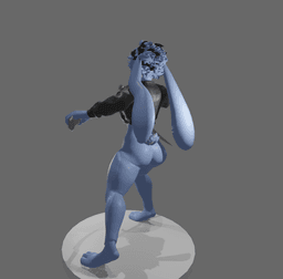Anthro Rabbit Duel Wielding Warrior Stylized Furry Sword Fighter v2 3d model