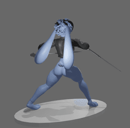 Anthro Rabbit Duel Wielding Warrior Stylized Furry Sword Fighter v2 3d model