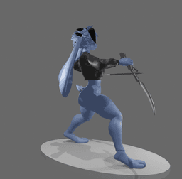 Anthro Rabbit Duel Wielding Warrior Stylized Furry Sword Fighter v2 3d model