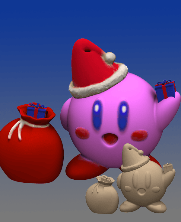 Kirby Santa Christmas Decoration 3d model