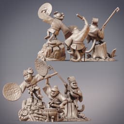 Monkey Band - Triple Threat, Sarugami Bards (Pre-Supported) 3d model