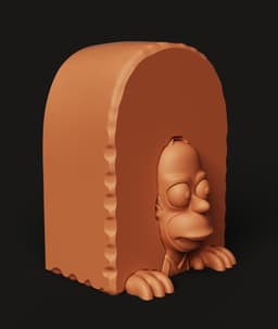 Homer Simpson Hedge Meme Headphone Stand | Funny Gaming Decor 3d model
