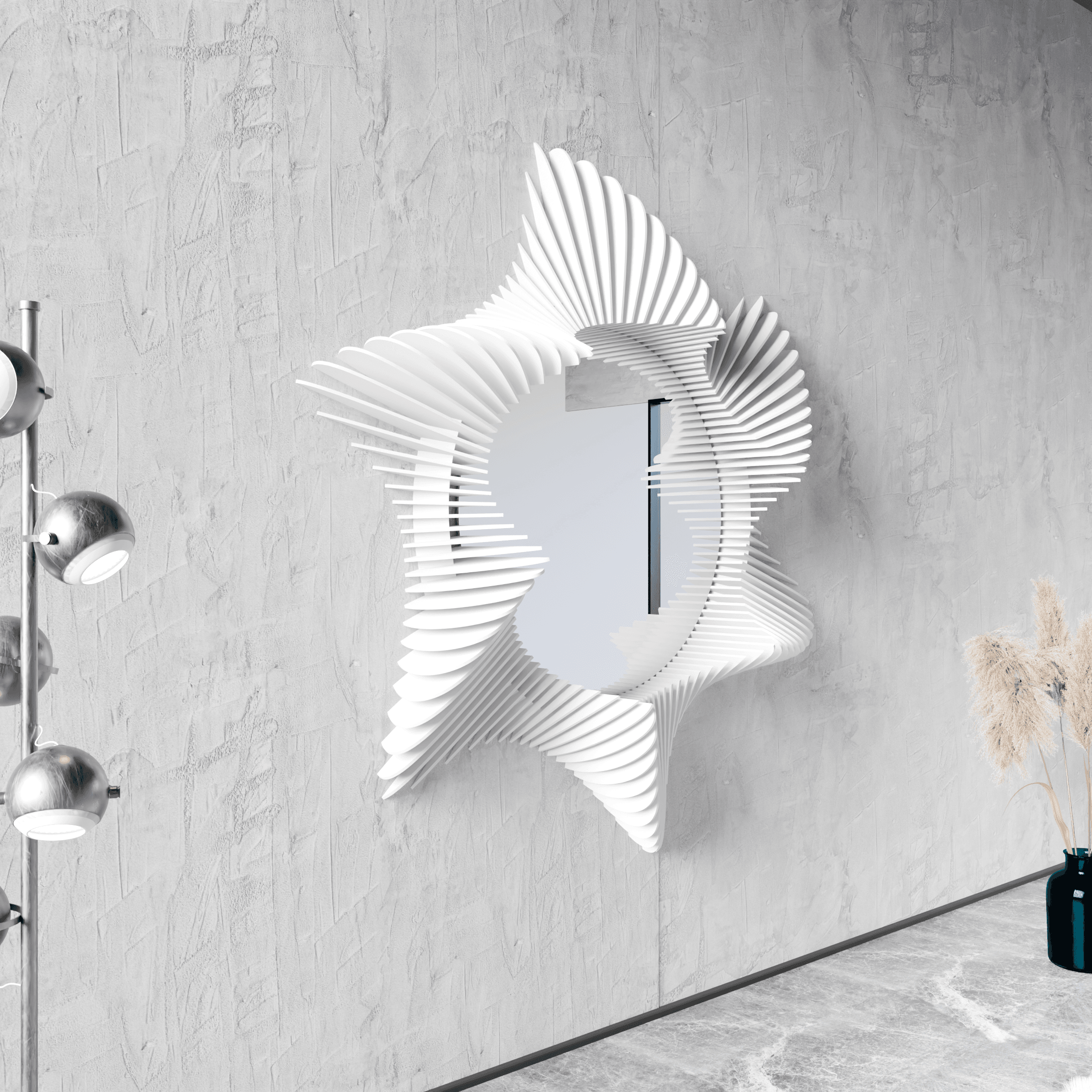 Starfish Mirror Wall Art Design 3d model