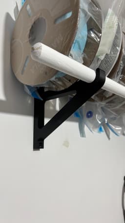 Wall-Mounted Filament Shelf Bracket – Fits 25mm Rod for Storing Filament Spools 3d model
