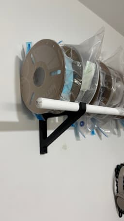Wall-Mounted Filament Shelf Bracket – Fits 25mm Rod for Storing Filament Spools 3d model