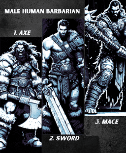 Human Barbarian Bookmarks (Male & Female) 3d model