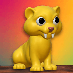 Savannah Sabertooth tiger figurine Smilodon Kitten 3d model