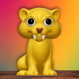 Savannah Sabertooth tiger figurine Smilodon Kitten 3d model
