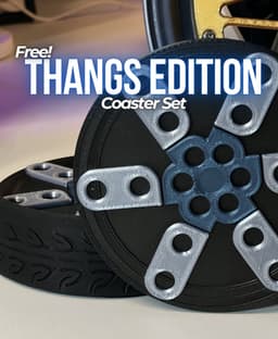 Thangs Wheel Coaster Set – 300 Follower Special Edition 3d model