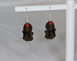 Made some super cute Red Nosed Reindeer Earrings. In PolyLite Brown and Red and Bambu Black and White. 3d model