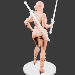 Swashbuckling Sword Woman v2 3d model