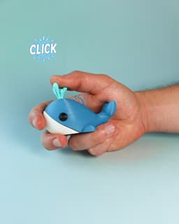 Whale Fidget Clicker Keychain 3d model