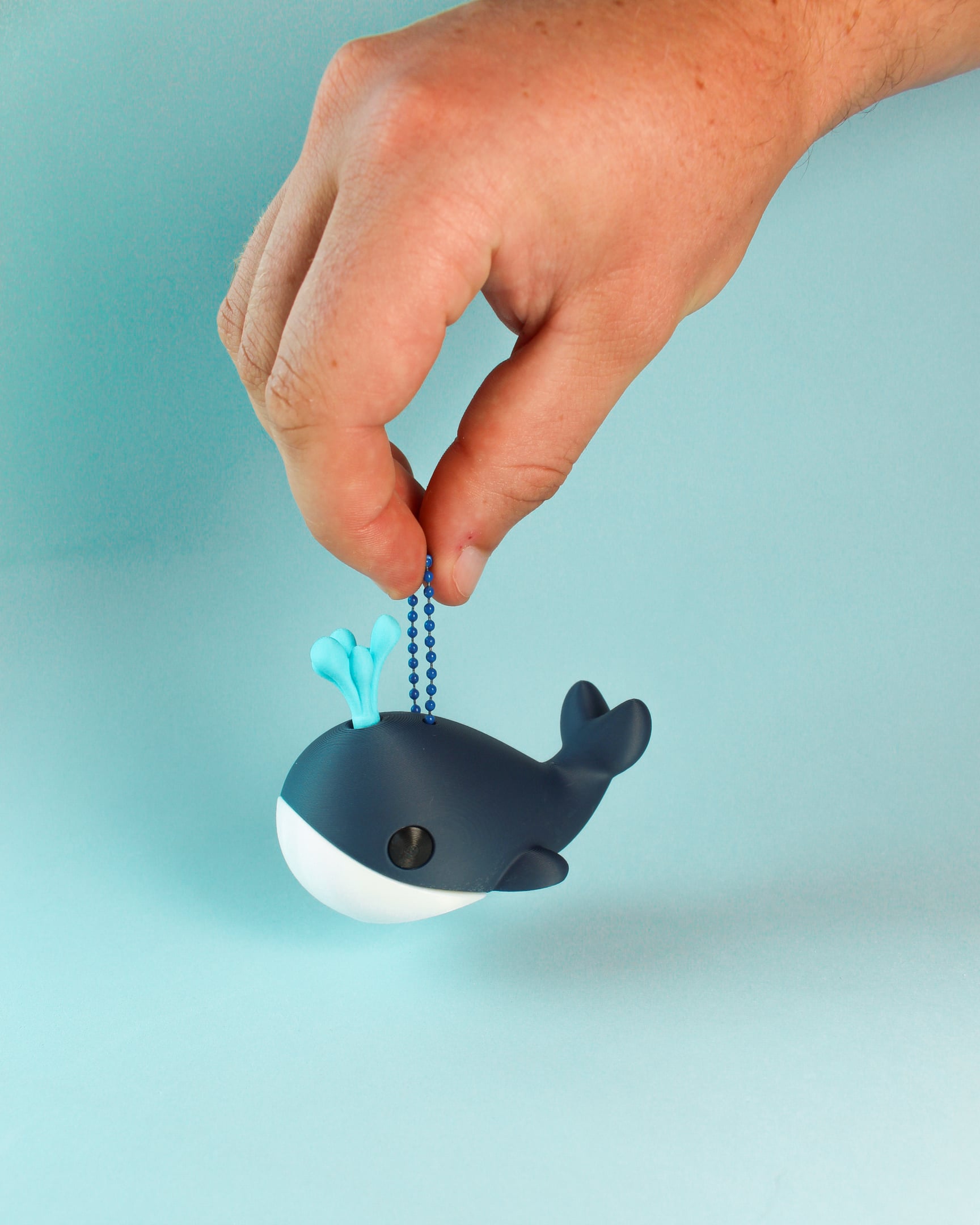 Whale Fidget Clicker Keychain 3d model