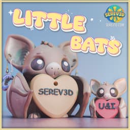Little Bats Collection - Cozy Halloween Flexi Figures, Keychains, Bag Charms & Candle Holders - No S 3d model