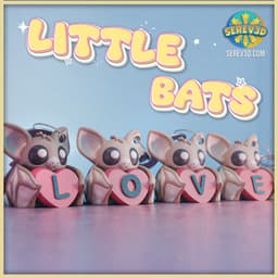 Little Bats Collection - Cozy Halloween Flexi Figures, Keychains, Bag Charms & Candle Holders - No S 3d model
