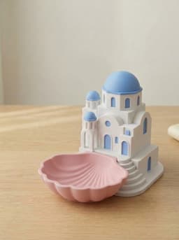 Mediterranean Santorini Church Jewelry Dish & Desk Organizer 3d model