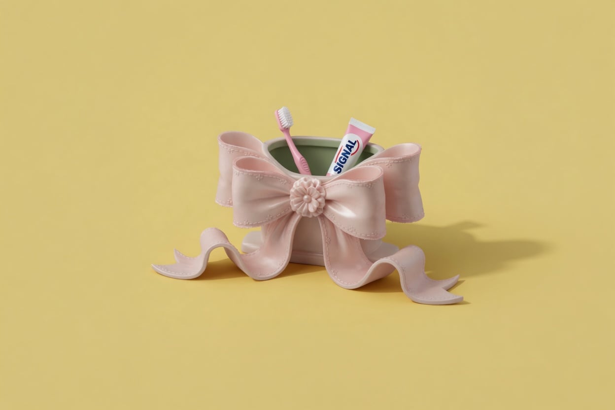 Cute Bow Toothbrush Holder 3d model