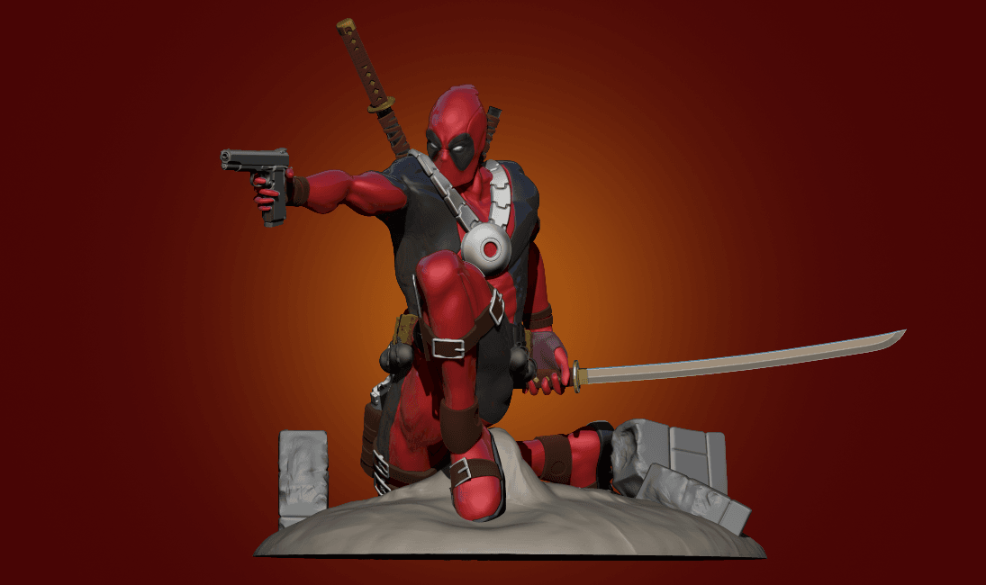 Deadpool Statue 3d model