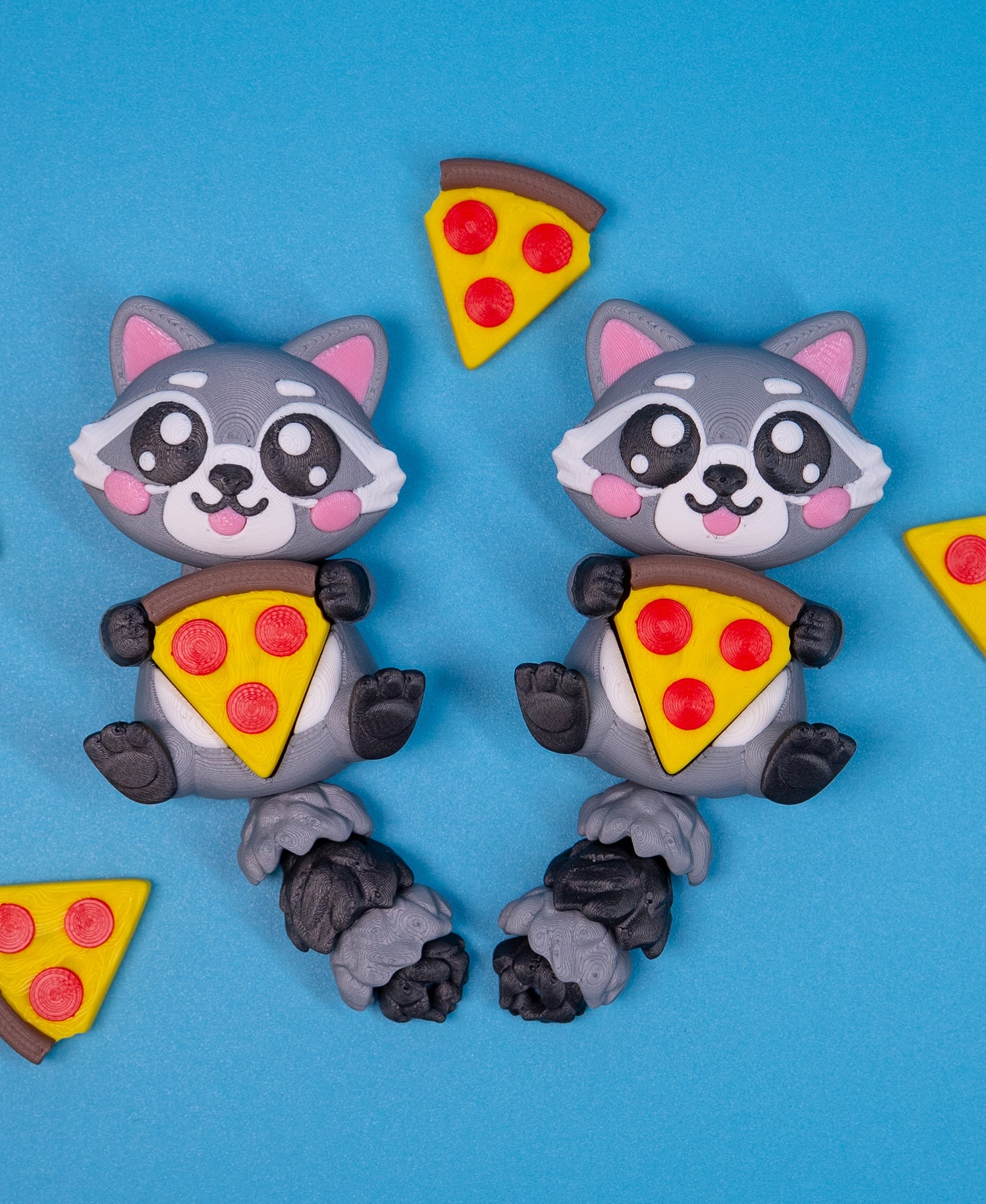 Fidget Raccoon with Clicky Pizza 3d model