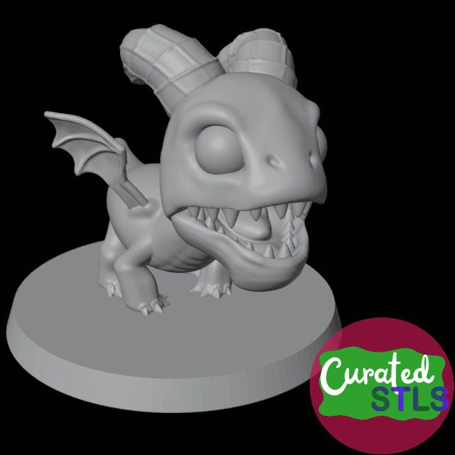 FIRE FURY DRAGON - AGGRO MINIATURE FOR TABLETOP GAMES 3d model