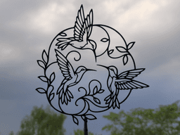 Hummingbird Nature Circle 2D Wall Art.stl 3d model