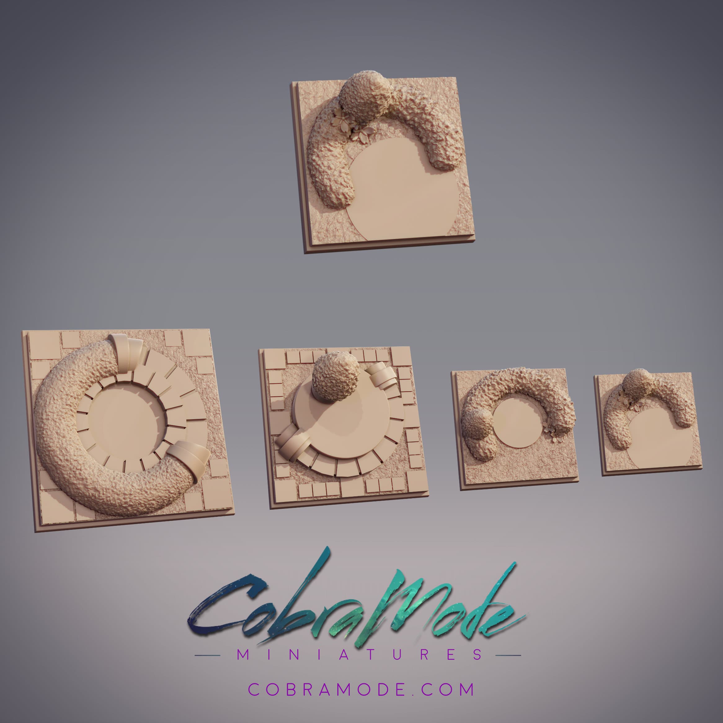 Palace Garden Square Base Pack (4pcs) 3d model