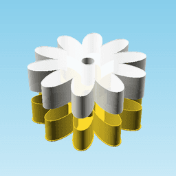 Flower 10 Center Pierced, nestable box (v2) 3d model